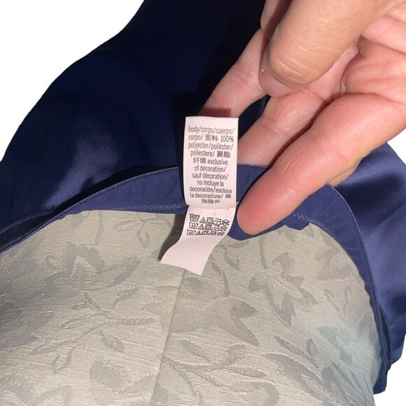 Victorias Secret Womens Skirt Size Medium Blue Satin Slip Midi Elastic Waist - Picture 5 of 8